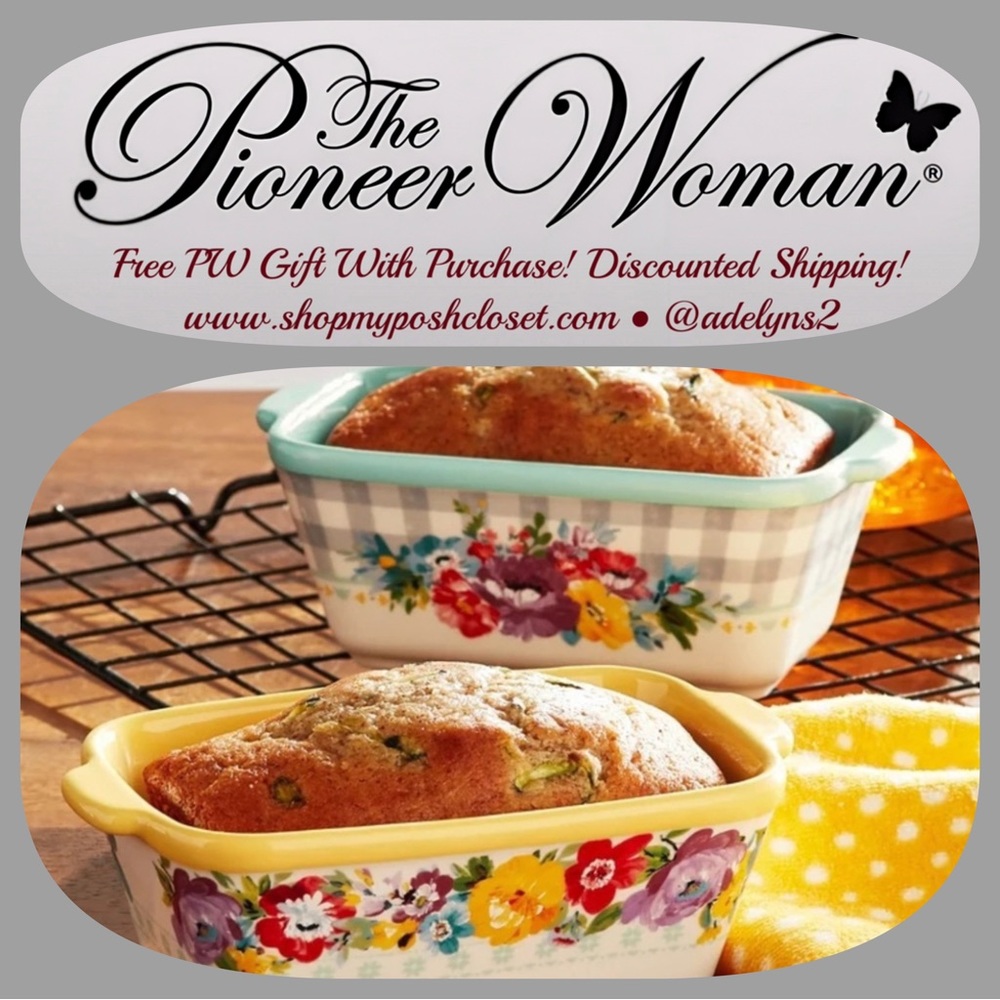 ๐บ New Pioneer Woman (2) Floral Medley Mini Loaf Pans, Set of 2 Yellow & Green - Picture 3 of 6